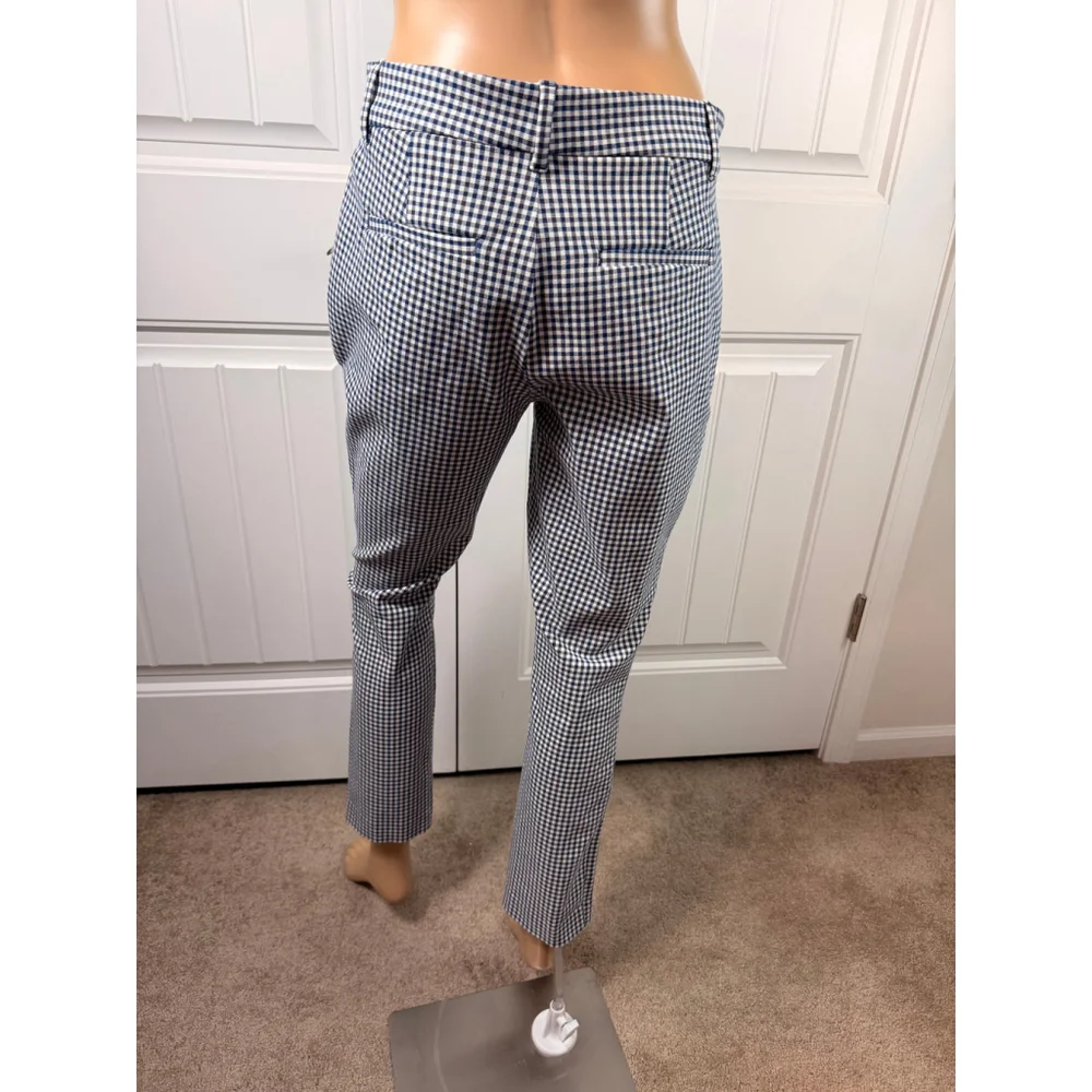 Womens GAP Black White Gingham Signature Skinny Ankle Pants 6 Preppy Cottagecore